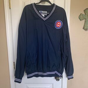 Vintage Russell Athletic Pullover Windbreaker Jacket Sz XXL Blue Red MLB